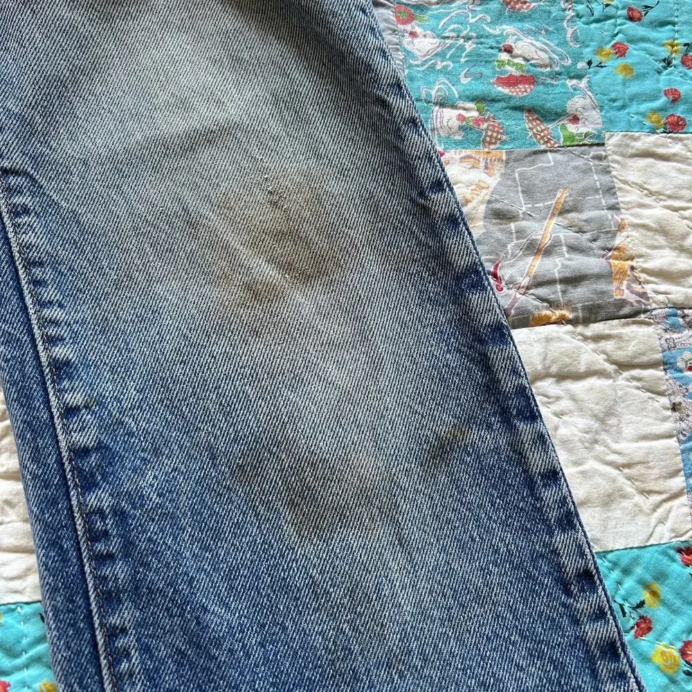 Vintage 70s Levi's 517 Red Tab Whisker Fade Flared Bootcut Jeans USA 28 x 33